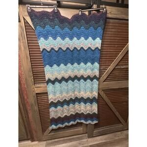 Crochet lap blanket. 5ft 3in X 2ft 5in.